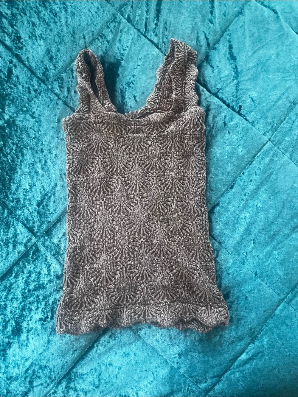 Free People light purplish grey smocked Knit Tank Top